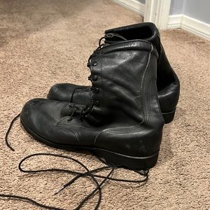 Black military issue combat boots